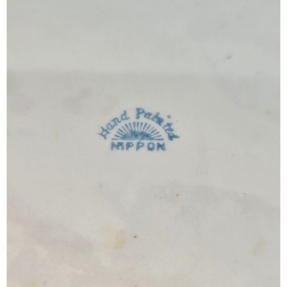 Hand-Painted Nippon Porcelain Footed Bowl With Gold Trim & Purple  Floral Design - Picture 7 of 9